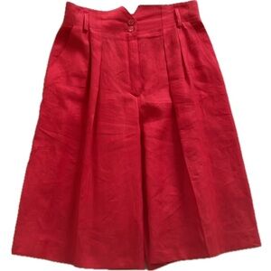 ESCADA Red Linen Culottes Size S